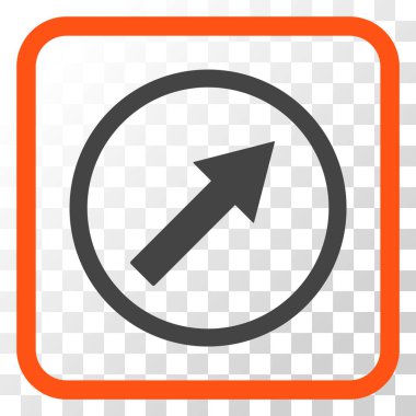 Yukarı sağ yuvarlak ok vektör simgesi bir çerçeve içinde