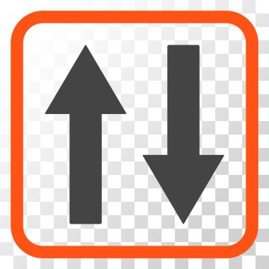 Dikey Çevir ok simge bir çerçeve içinde vektör