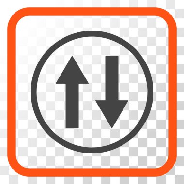 Dikey Çevir ok simge bir çerçeve içinde vektör