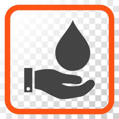 Su Servisi vektör simgesi bir çerçeve içinde