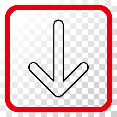 Vektör simgesi bir çerçeve içinde aşağı ok