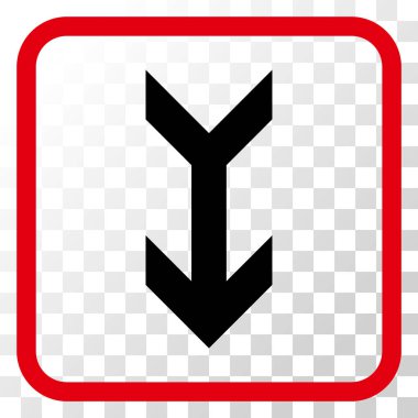 Vektör simgesi bir çerçeve içinde aşağı ok