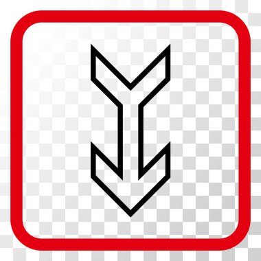 Vektör simgesi bir çerçeve içinde aşağı ok