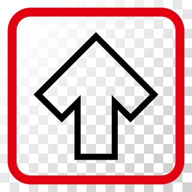 Vektör simgesi bir çerçeve içinde yukarı ok