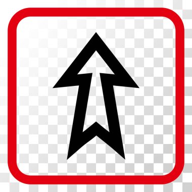 Vektör simgesi bir çerçeve içinde yukarı ok