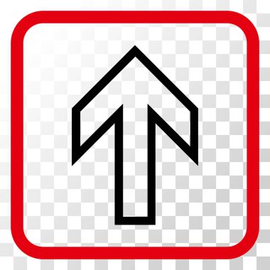 Vektör simgesi bir çerçeve içinde yukarı ok