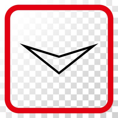 Vektör simgesi bir çerçeve içinde aşağı ok ucu