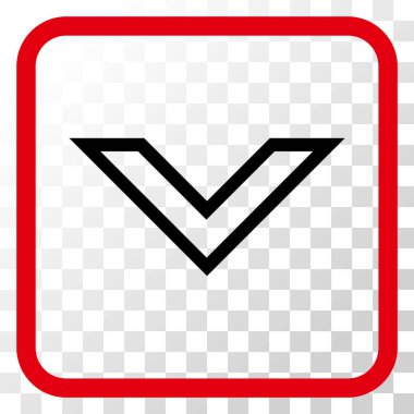 Vektör simgesi bir çerçeve içinde aşağı ok ucu