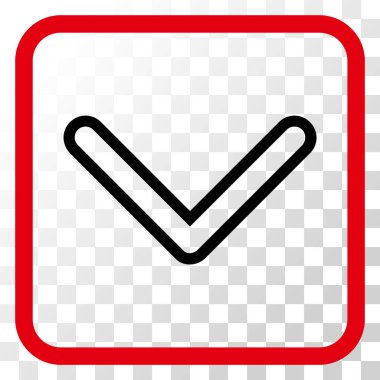 Vektör simgesi bir çerçeve içinde aşağı ok ucu