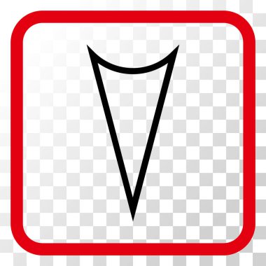 Vektör simgesi bir çerçeve içinde aşağı ok ucu