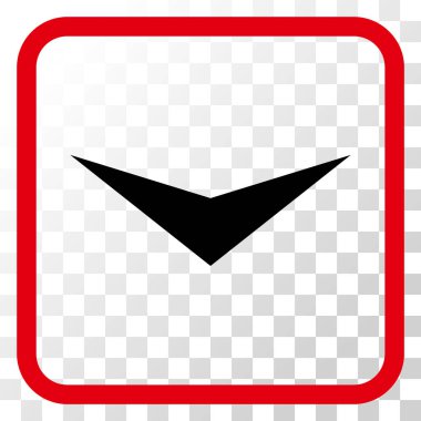 Vektör simgesi bir çerçeve içinde aşağı ok ucu