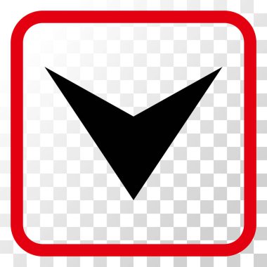 Vektör simgesi bir çerçeve içinde aşağı ok ucu