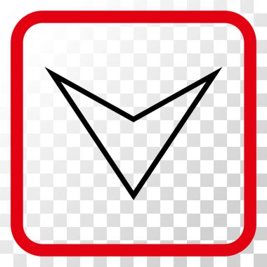 Vektör simgesi bir çerçeve içinde aşağı ok ucu