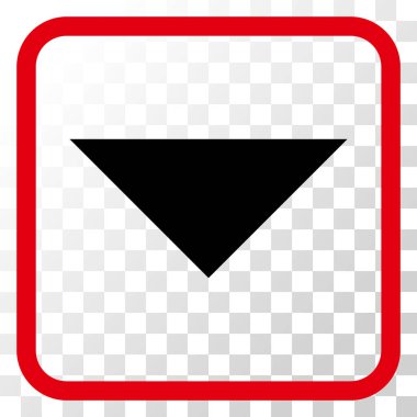 Vektör simgesi bir çerçeve içinde aşağı ok ucu