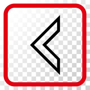 Ok ucu sol vektör simgesi bir çerçeve içinde