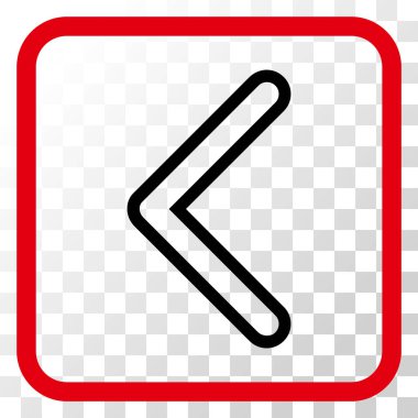 Ok ucu sol vektör simgesi bir çerçeve içinde