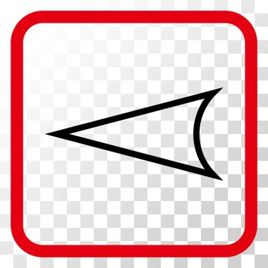 Ok ucu sol vektör simgesi bir çerçeve içinde