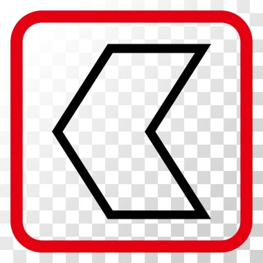 Ok ucu sol vektör simgesi bir çerçeve içinde