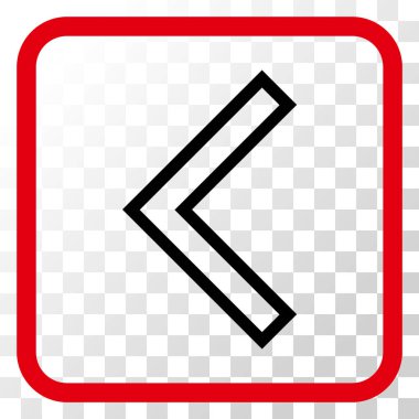 Ok ucu sol vektör simgesi bir çerçeve içinde