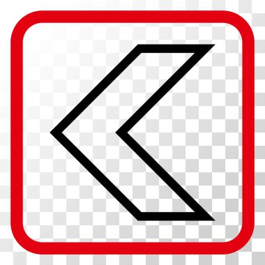 Ok ucu sol vektör simgesi bir çerçeve içinde