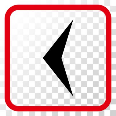 Ok ucu sol vektör simgesi bir çerçeve içinde