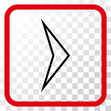 Ok ucu doğru vektör simgesi bir çerçeve içinde