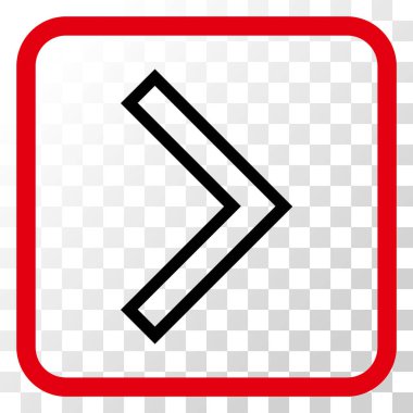 Ok ucu doğru vektör simgesi bir çerçeve içinde