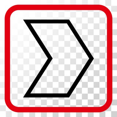 Ok ucu doğru vektör simgesi bir çerçeve içinde