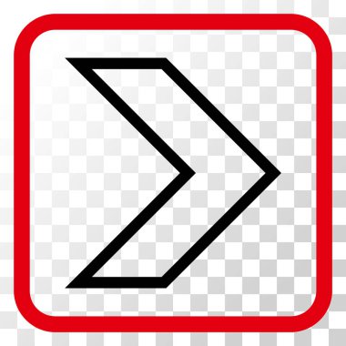 Ok ucu doğru vektör simgesi bir çerçeve içinde