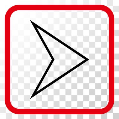 Ok ucu doğru vektör simgesi bir çerçeve içinde