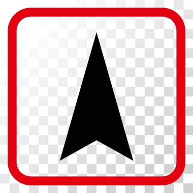 Vektör simgesi bir çerçeve içinde yukarı ok ucu