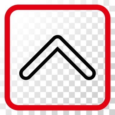 Vektör simgesi bir çerçeve içinde yukarı ok ucu