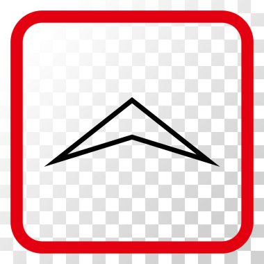 Vektör simgesi bir çerçeve içinde yukarı ok ucu