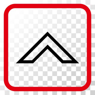 Vektör simgesi bir çerçeve içinde yukarı ok ucu