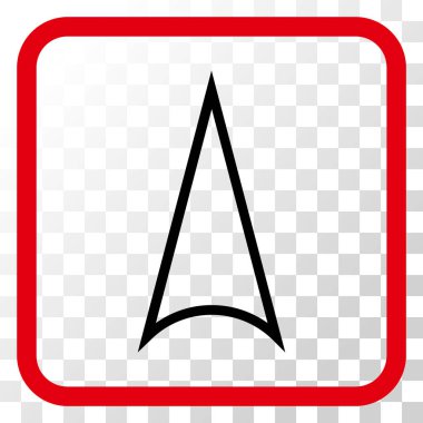 Vektör simgesi bir çerçeve içinde yukarı ok ucu