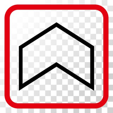 Vektör simgesi bir çerçeve içinde yukarı ok ucu