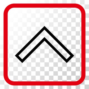 Vektör simgesi bir çerçeve içinde yukarı ok ucu