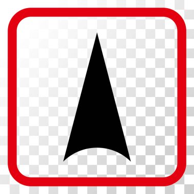 Vektör simgesi bir çerçeve içinde yukarı ok ucu