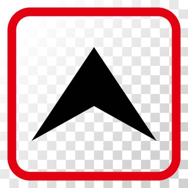 Vektör simgesi bir çerçeve içinde yukarı ok ucu