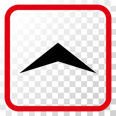 Vektör simgesi bir çerçeve içinde yukarı ok ucu