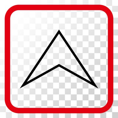 Vektör simgesi bir çerçeve içinde yukarı ok ucu