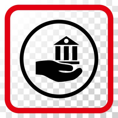 Banka hizmet vektör simgesi bir çerçeve içinde