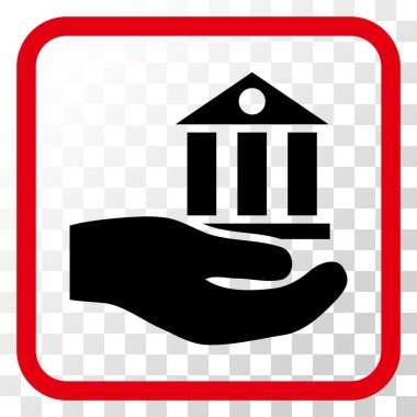 Banka hizmet vektör simgesi bir çerçeve içinde