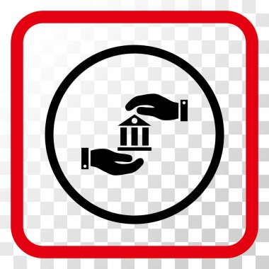 Banka hizmet vektör simgesi bir çerçeve içinde