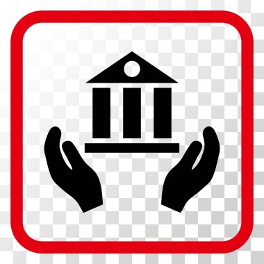 Banka hizmet vektör simgesi bir çerçeve içinde