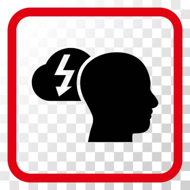 Beyin fırtınası vektör simgesi bir çerçeve içinde