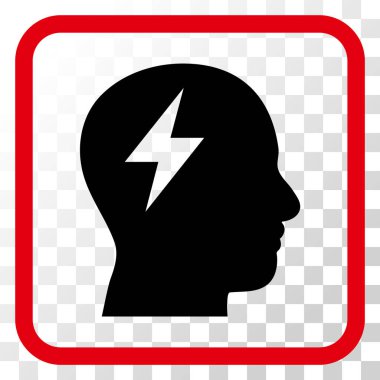 Beyin fırtınası vektör simgesi bir çerçeve içinde