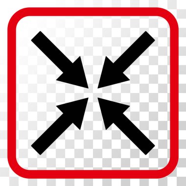 Merkezi oklar bir çerçeve içinde simge vektör