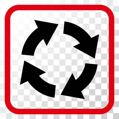 Dolaşım vektör simgesi bir çerçeve içinde