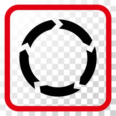 Dolaşım vektör simgesi bir çerçeve içinde